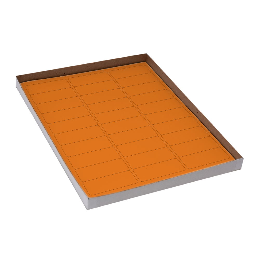 Globe Scientific Label Sheets, Cryo, 67x25mm, for Racks and Boxes, 20 Sheets, 30 Labels per Sheet, Orange Image